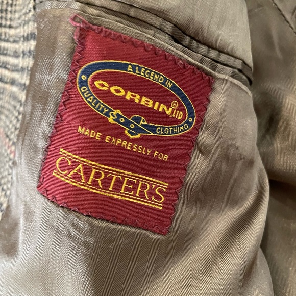 CORBIN LTD Made in USA Vintage Bold Check Print Wool Jacket in Browns Size 42 R - Picture 6 of 7